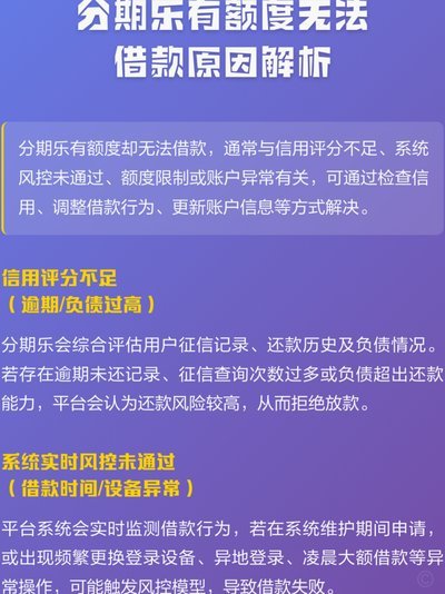 提升信用分数 解决分期乐额度不足问题